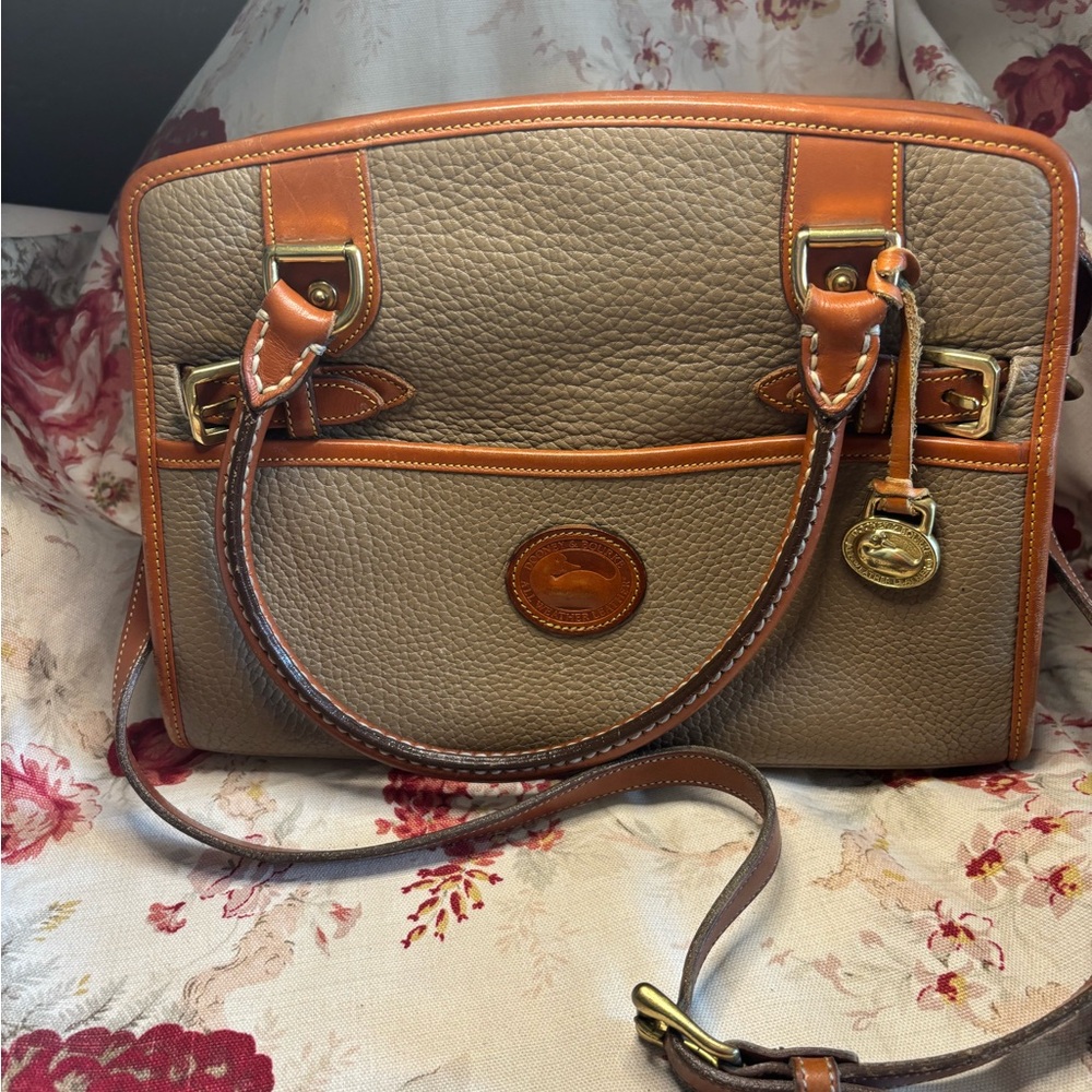 Dooney & Bourke Brown and Tan Leather Satchel